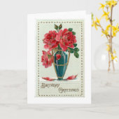 Geburtstags-Grüße Rose Blank Grußkarte Karte (Gelbe Blume)