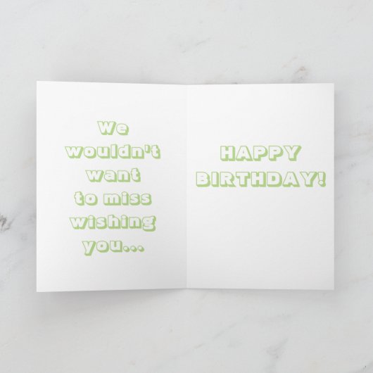 Geburtstags-Grußkarte Karte (Innenseite)