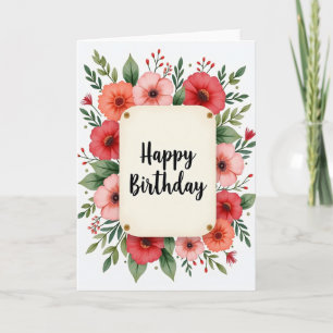 Geburtstags-Grußkarte mit floralem Design Karte