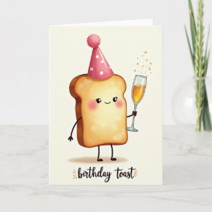 Geburtstags-Grußkarte mit Toast-Illustration Karte