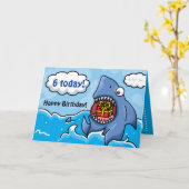 Geburtstags-Haifisch Karte (Gelbe Blume)