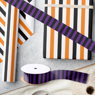 Geburtstags Halloween Lila Schwarzer Streifen Gesc Satinband