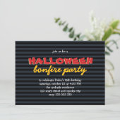 Geburtstags-Halloween-Party Bonfire Teen Junge 12. Einladung (Stehend Vorderseite)