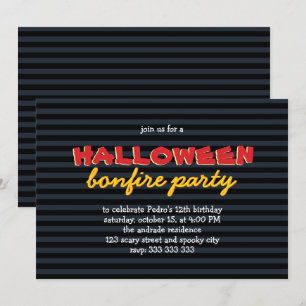 Geburtstags-Halloween-Party Bonfire Teen Junge 12. Einladung