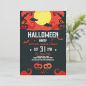 Geburtstags Halloween Pumpkin-Party Einladung (Stehend Vorderseite)
