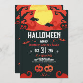 Geburtstags Halloween Pumpkin-Party Einladung (Vorne/Hinten)