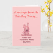 Geburtstags-Häschen Karte (Gelbe Blume)