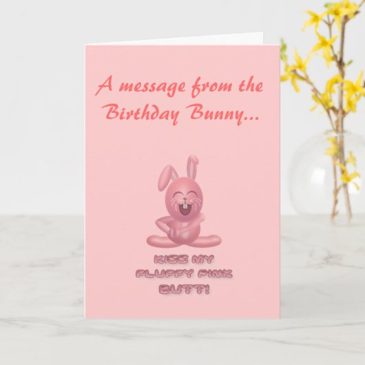 Geburtstags-Häschen Karte (Gelbe Blume)