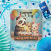Geburtstags-Hase Panda Katze Tiere Pappteller (Party)