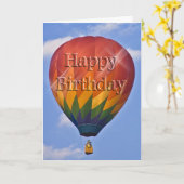 Geburtstags-Heißluft-Ballon Karte (Gelbe Blume)