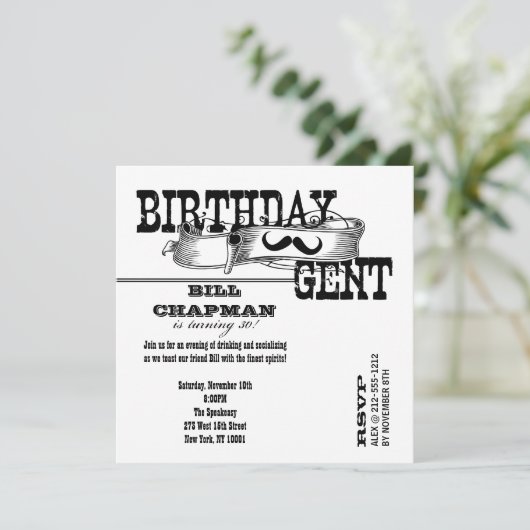 Geburtstags-Herr Einladung (Stehend Vorderseite)