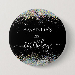 Geburtstags holografischer Glitter benutzerdefinie Button
