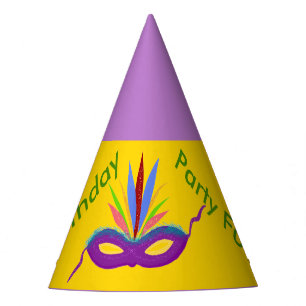 Geburtstags-Hut-lila Karneval-Masken-Ballone Partyhütchen