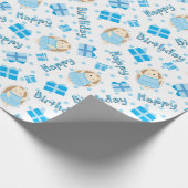 Geburtstags-Igel Geschenkpapier (Ecke)