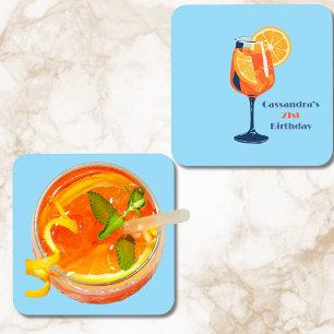 Geburtstags-Italienischer-Cocktail Vintage Retro M Getränkeuntersetzer