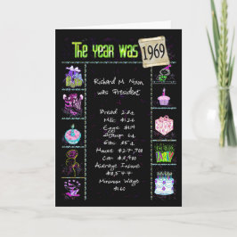 Geburtstags-Jahr-Spaß-Lappalien-Tatsachen 1969 Karte