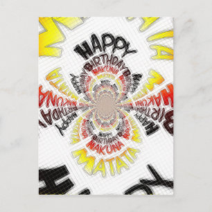 Geburtstags-Kaleidoskop-Kunstprint Postkarte