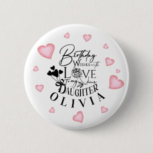 Geburtstags-Kalligrafie Benutzerdefinierter Name M Button