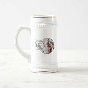 Geburtstags-Kalligrafie-Foto-Design für Schwiegers Bierglas