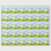 Geburtstags-Kaninchen Geschenkpapier (Flach)