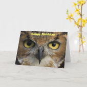 Geburtstags-Karte - Eulen-Augen Karte (Gelbe Blume)