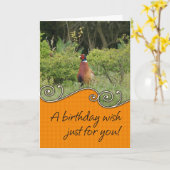 Geburtstags-Karte - Fasan Karte (Gelbe Blume)