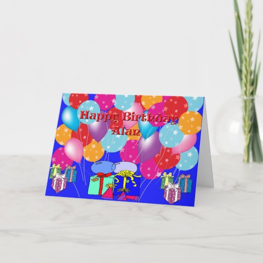 Geburtstags-Karte für Alan Karte (Vorderseite)
