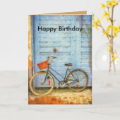 Geburtstags-Karte mit Fahrrad Karte (Gelbe Blume)