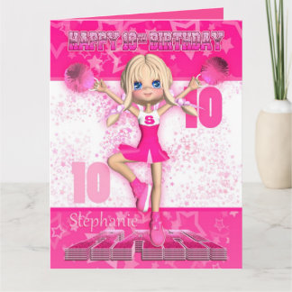 Geburtstags-Karten-Rosa-Cheerleader Stephanies 10. Karte