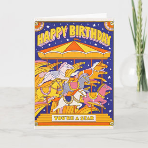 Geburtstags-Karussell-Letterpress-Karte Karte