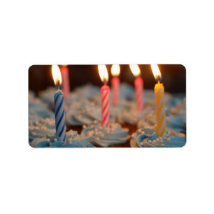 Geburtstags-Kerzen-kleine Kuchen Adressaufkleber