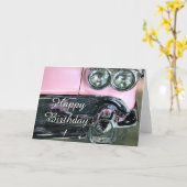 Geburtstags-klassische rosa Autogrußkarte Karte (Gelbe Blume)