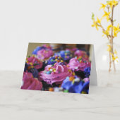 Geburtstags-kleine Kuchen Karte (Gelbe Blume)