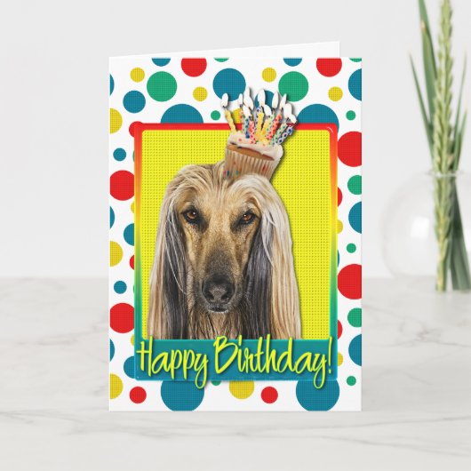 Geburtstags-kleiner Kuchen - Afghane Karte (Vorderseite)