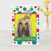 Geburtstags-kleiner Kuchen - Afghane Karte (Gelbe Blume)