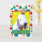 Geburtstags-kleiner Kuchen - Bedlington Karte (Gelbe Blume)