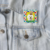 Geburtstags-kleiner Kuchen - Bichon Frise Button (Beispiel)