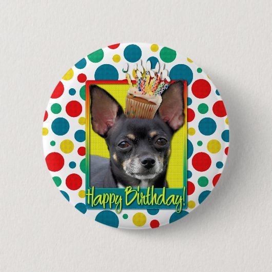 Geburtstags-kleiner Kuchen - Chihuahua - Isabella Button (Vorderseite)