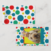 Geburtstags-kleiner Kuchen - GoldenDoodle Visitenkarte (Vorne/Hinten)
