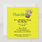 Geburtstags-kleiner Kuchen - Känguru Einladung (Rückseite)