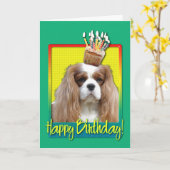 Geburtstags-kleiner Kuchen - Kavalier - Blenheim Karte (Gelbe Blume)