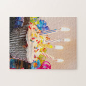 Geburtstags-kleiner Kuchen mit Kerzen Puzzle (Horizontal)