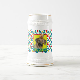 Geburtstags-kleiner Kuchen - Rhodesian Ridgeback Bierglas