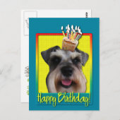 Geburtstags-kleiner Kuchen - Schnauzer Postkarte (Vorne/Hinten)
