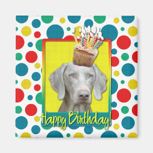 Geburtstags-kleiner Kuchen - Weimaraner Magnet