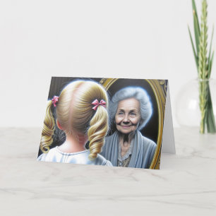 Geburtstags kleines Mädchen und alte Dame Karte