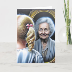 Geburtstags kleines Mädchen und alte Dame Karte