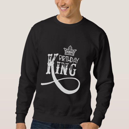 Geburtstags-König mit Krongeburtstag Sweatshirt (Vorderseite)
