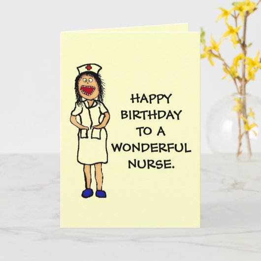 Geburtstags-Krankenschwester Karte (Gelbe Blume)