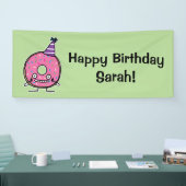 Geburtstags-Krapfenrosazuckerglasur besprüht Banner (Messe)